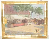 Jahrmarkt", 1913 by Arnold Baur, oil on canvas, offered Dec 2018