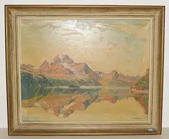 La Margna, Silsersee by Willy Friedrich Burger, oil on canvas, sold Dec 2018