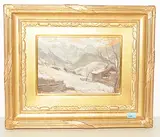 Château d'Oex", 15.2.1919 by Frédéric Dufaux, oil on board, sold Dec 2018