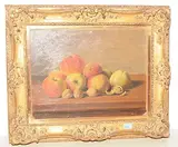 Stillleben mit Äpfeln und Baumnüssen by Leopold Friedrich Güder, oil on paper, sold Dec 2018