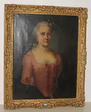Junge Frau in rosa Kleid by Jakob Emanuel Handmann, oil on canvas, sold Dec 2018