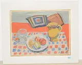 Stillleben mit Früchten, einem Krug Wein und Glas, 1929 by Eugen Meister, oil on board, offered Dec 2018