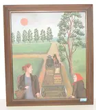 Aber der Wagen rollt vorbei", 1992 by Cuno Röthlisberger, oil on canvas, offered Dec 2018