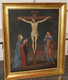Christus am Kreuz mit Maria und Johannes by Tessiner Schule, oil on canvas, sold Dec 2018