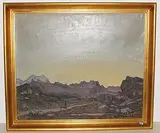 Gebirgspanorama, kurz vor Sonnenaufgang, 1929 by F. Hermann Thommen, oil on canvas, sold Dec 2018
