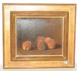 Fünf Pfirsiche", um 1970 by Werner Weber, oil on canvas, sold Dec 2018