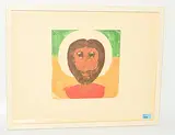 Antlitz Christi by Ferdinand Gehr, 1960, color woodcut, offered Dec 2018