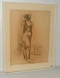 Stehender, weiblicher Akt by Max Gubler, 1932, charcoal, sold Dec 2018