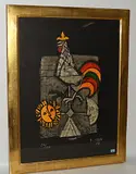 Hahn mit Sonne by Rudolf Mirer, 1986, color lithograph, sold Dec 2018