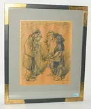 Kindergruppe by Théophile Steinlen, pastel, sold Dec 2018