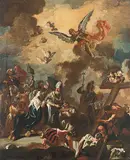 Umkreis Die Auffindung des Heiligen Kreuzes durch die heilige Helena by Francesco Solimena, oil on canvas, sold Sep 2018