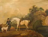 Gentleman mit Pferd und Hund by England, um 1800, oil on canvas, offered Sep 2018