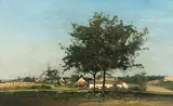 Landschaft mit Dörfchen by Eugène Lavieille, oil on canvas, sold Sep 2018