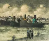 Port de Boulogne by Frans Masereel, 1929, oil on canvas, sold Sep 2018