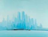 Manhattan by Pierre Doutreleau, oil on canvas, sold Sep 2018