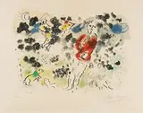 Le Clown à la Flûte I by Marc Chagall, 1970, color lithograph, offered Sep 2018