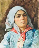 Portrait einer Sizilianerin by Luigi di Giovanni, watercolor, offered Sep 2018