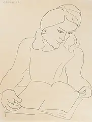 Portrait d'Annelies Nelck by Henri Matisse, 1944, ink, sold Sep 2018