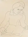 Portrait d'Annelies Nelck by Henri Matisse, 1944, ink, sold Sep 2018