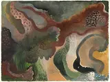 Landschaft by Manuel Mendive, 1992, gouache, sold Sep 2018