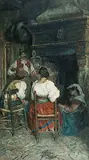 Interessante Notizia by Edoardo Navone, watercolor, sold Sep 2018