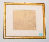 Zugeschrieben Hasen beim Kochen by Ulrich, Johann Jakob Ii., pencil, offered Sep 2018