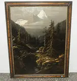 Gebirgslandschaft mit Wildbach in einer Schlucht by Süddeutsch, 19.Jh., oil on canvas, offered Sep 2018