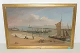 Hafen von Cherbourg by Emile Tesson, oil on canvas, sold Sep 2018