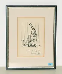 Le Microscope by Bernard Buffet, 1959, etching, sold Sep 2018