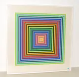 Ohne Titel by Francisco Sobrino, color screenprint, sold Sep 2018