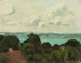 Blick über den Bodensee", vor 1900 by Hans Brühlmann, oil on canvas, offered Sep 2018