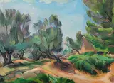 Chemin dans le Midi", 1930 by Adolphe Milich, oil on canvas, sold Sep 2018