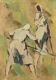 Bäuerinnen beim Heuen, 1937 by Carl Roesch, oil on panel, sold Sep 2018