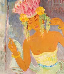 Balinesische Tänzerin, 1960 by Theo Meier, oil on canvas, sold Sep 2018