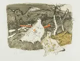 Schneehühner by Alois Carigiet, 1968, color lithograph, sold Sep 2018