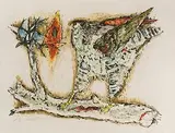 Falke vor Weiss by Alois Carigiet, 1968, color lithograph, offered Sep 2018