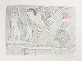 Volière vor Lila by Alois Carigiet, 1977, watercolor, sold Sep 2018