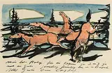 Gallopierende Pferde by Coghuf, watercolor, sold Sep 2018