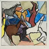 Pferde by Coghuf, 1962, gouache, sold Sep 2018