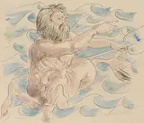 Kentaur by Hans Erni, watercolor, sold Sep 2018