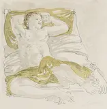 Träumende by Hans Erni, watercolor, sold Sep 2018