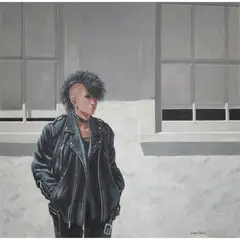 Punk Rock Girl by Rod Knutson, 1987, oil on canvas, sold Jun 2023