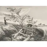 Farmer Brown Had a New Scythe by John de Martelly, 1938, lithograph, sold Jun 2023