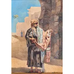 Untitled by Alberto Pasini, watercolor, sold Jun 2023