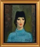 Mrs. X? by Luke Edmond Gibney, 1960, oil on canvas, sold Jun 2023