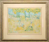 Picnic by George Rene Sinicki, lithograph, sold Jun 2023