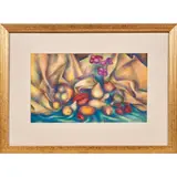 Still Life with Gourds by John Mottram, 1932, watercolor, sold Jun 2023