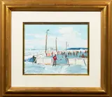 Skaters by Terry Tomalty, 1988, oil on masonite, sold Jun 2023