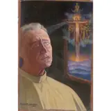 Self Portrait by Ramón de Zubiaurre, 1966, oil on canvas laid to board, sold Jun 2023