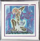 Untitled by Lu Hong, serigraph, sold Jun 2023